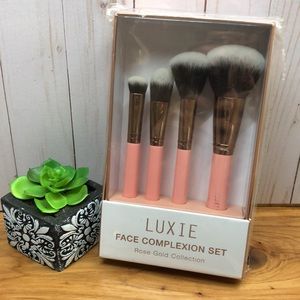 NIB! LUXIE FACE COMPLEXION BRUSH SET - ROSE GOLD